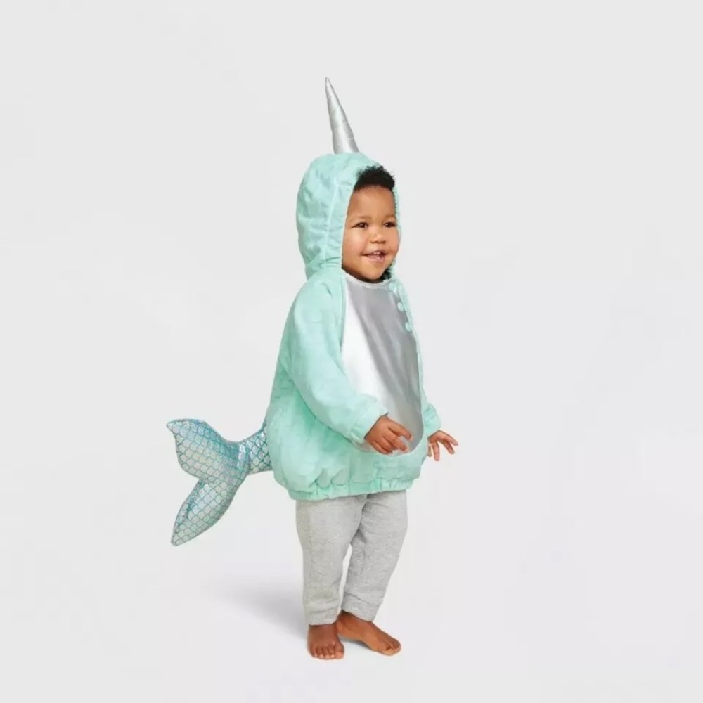 Plush Narwal Infant Baby Pullover Halloween Costume - 0-6 Months
